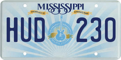 MS license plate HUD230