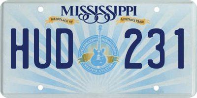 MS license plate HUD231