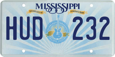 MS license plate HUD232