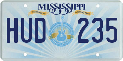 MS license plate HUD235