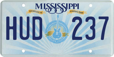 MS license plate HUD237