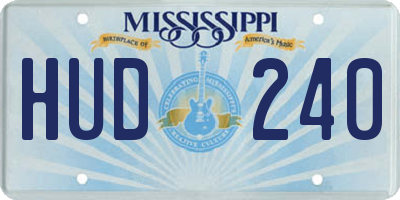 MS license plate HUD240