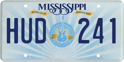 MS license plate HUD241