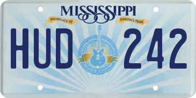 MS license plate HUD242