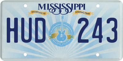MS license plate HUD243