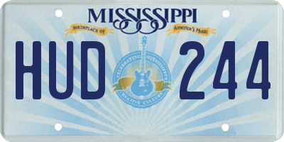 MS license plate HUD244