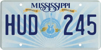 MS license plate HUD245