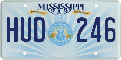 MS license plate HUD246