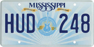 MS license plate HUD248