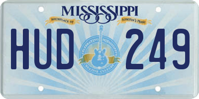 MS license plate HUD249