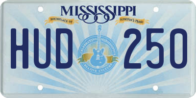 MS license plate HUD250