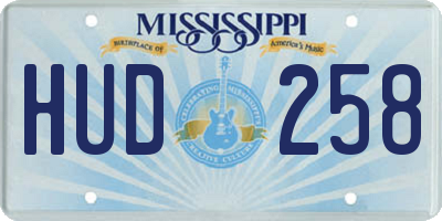 MS license plate HUD258