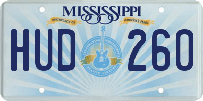 MS license plate HUD260