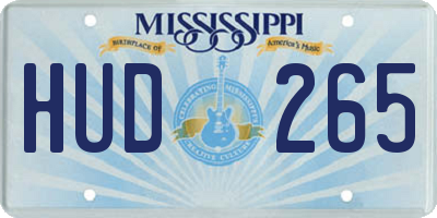 MS license plate HUD265
