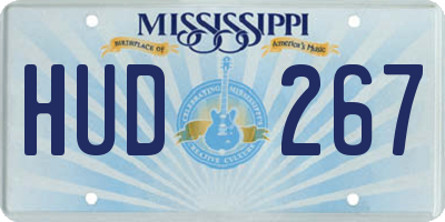 MS license plate HUD267