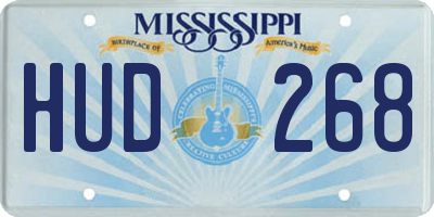 MS license plate HUD268