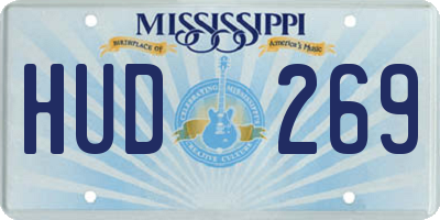MS license plate HUD269