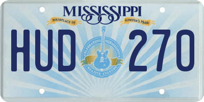 MS license plate HUD270