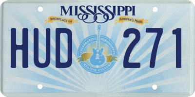 MS license plate HUD271