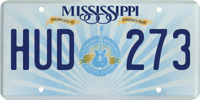 MS license plate HUD273