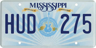 MS license plate HUD275