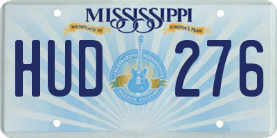 MS license plate HUD276