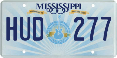 MS license plate HUD277