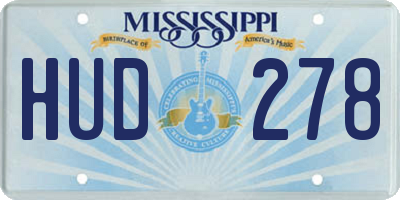 MS license plate HUD278