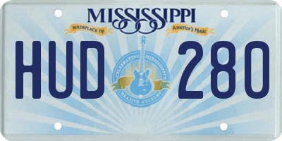 MS license plate HUD280
