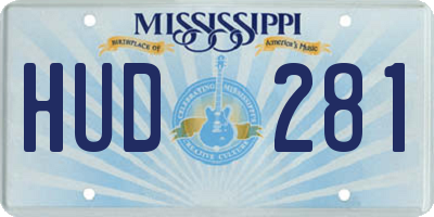 MS license plate HUD281