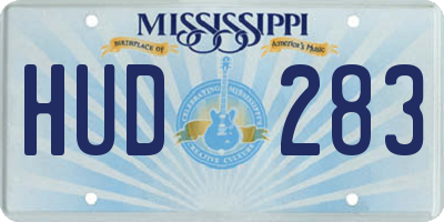 MS license plate HUD283