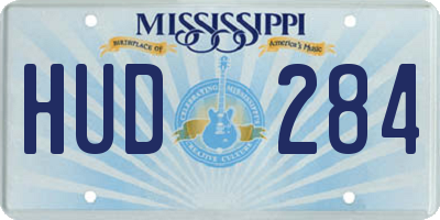 MS license plate HUD284