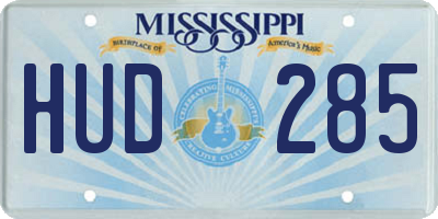MS license plate HUD285