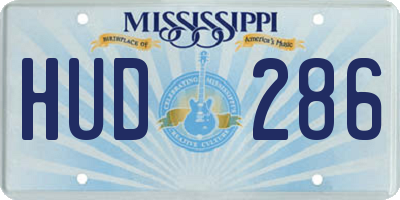 MS license plate HUD286