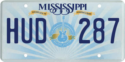 MS license plate HUD287