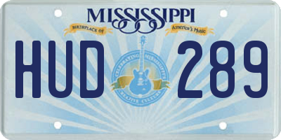MS license plate HUD289