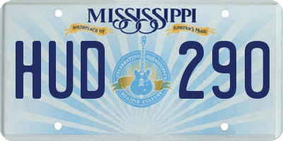 MS license plate HUD290