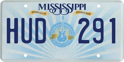 MS license plate HUD291
