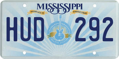 MS license plate HUD292