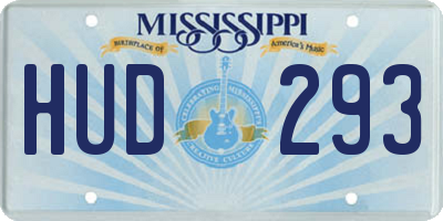 MS license plate HUD293