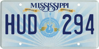 MS license plate HUD294