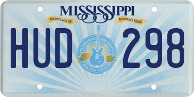 MS license plate HUD298