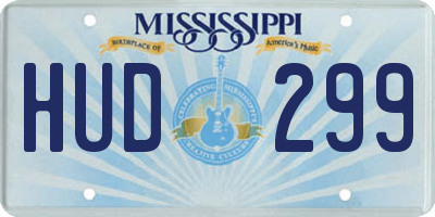 MS license plate HUD299