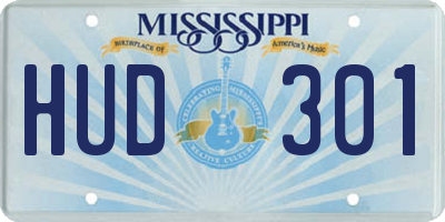 MS license plate HUD301