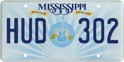 MS license plate HUD302