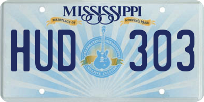 MS license plate HUD303