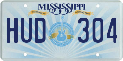 MS license plate HUD304