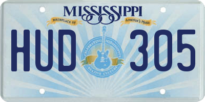 MS license plate HUD305