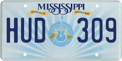 MS license plate HUD309