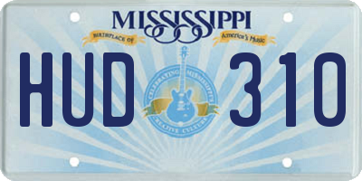 MS license plate HUD310
